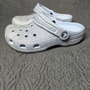 Crocs Classic Glitter Multicolor Hi-Glitter Clog Black Slip On Clogs Size J1